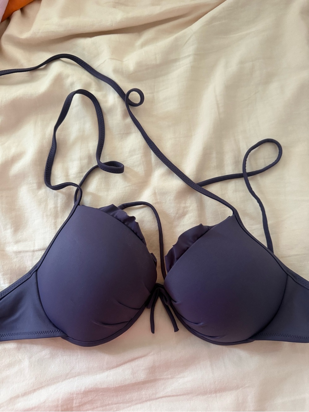 Women's purple Ruffle Trim Push-Up Bra